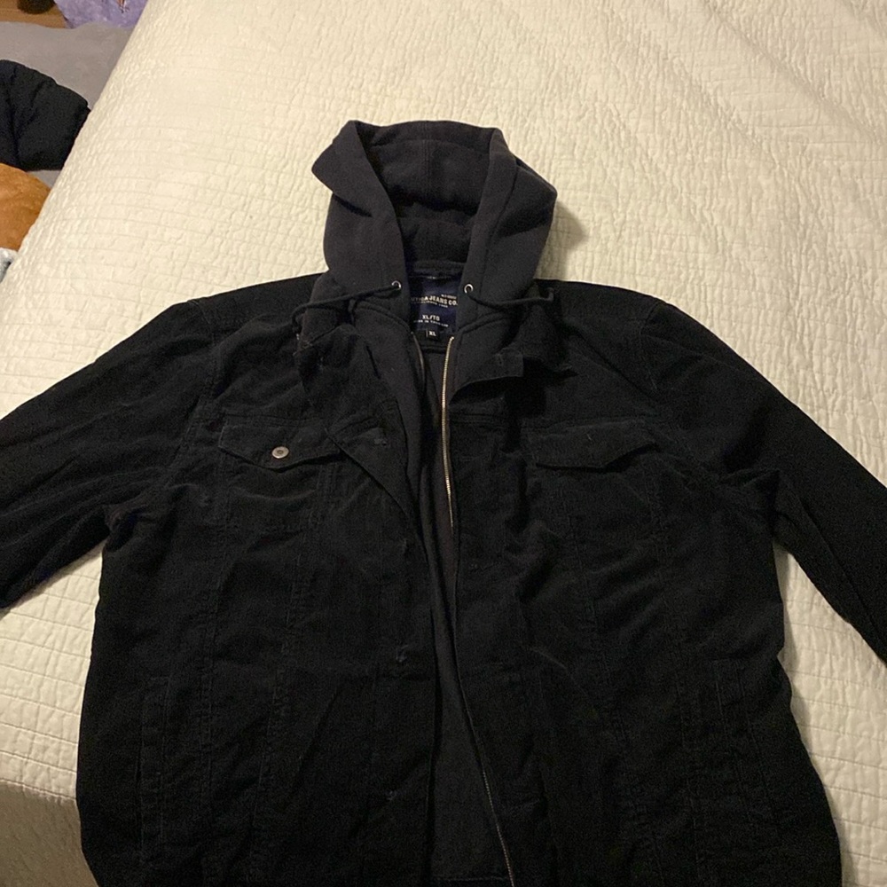 Black corduroy nautica hoodie